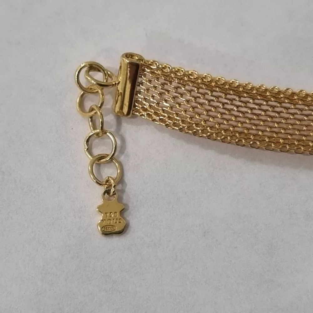 (SOLD)Tous White And Yellow Bear Mesh Bracelet - Picture 7 of 10